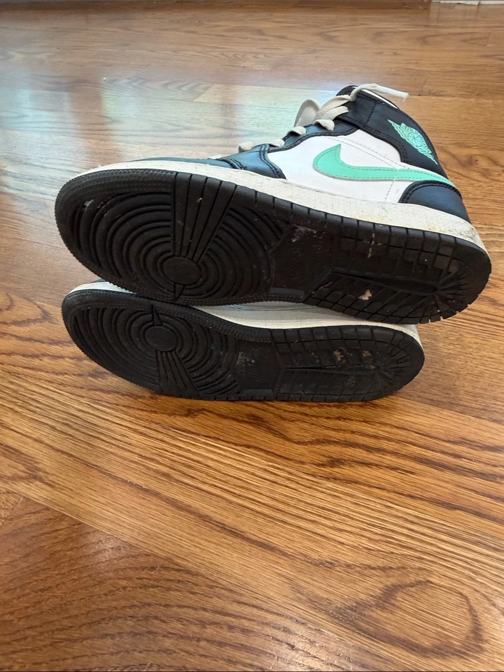 Nike Kids High-Top Sneakers in Black, White & Mint
